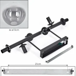 Suspension Verre Fumé-hofstein Gastor Plafonnier, Boule lumineuse Clair, Fumé, 6 lumières