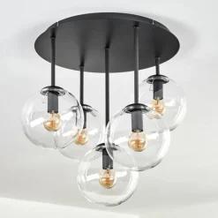 hofstein Gastor Plafonnier, Boule lumineuse 45 cm Clair, 5 lumières