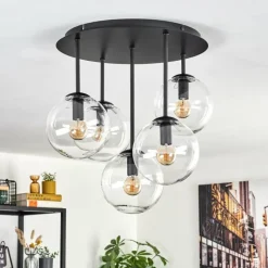 hofstein Gastor Plafonnier, Boule lumineuse 45 cm Clair, 5 lumières