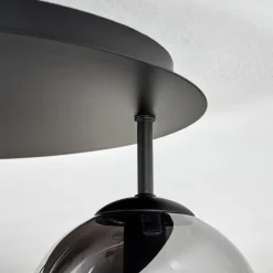 hofstein Gastor Plafonnier, Boule lumineuse 45 cm Chrome, Clair, Fumé, 5 lumières