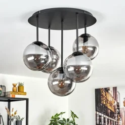hofstein Gastor Plafonnier, Boule lumineuse 45 cm Fumé, 5 lumières