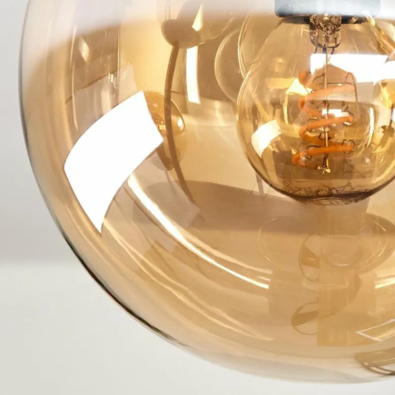 hofstein Gastor Plafonnier, Boule lumineuse 45 cm Ambre, 5 lumières