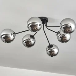 hofstein Gastor Plafonnier Chrome, Fumé, 6 lumières