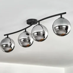 hofstein Gastor Plafonnier Chrome, Fumé, 4 lumières