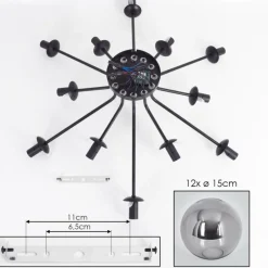hofstein Gastor Plafonnier Fumé, 12 lumières