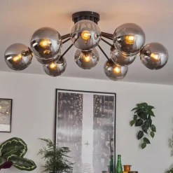 hofstein Gastor Plafonnier Fumé, 12 lumières