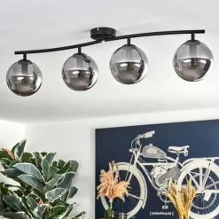 hofstein Gastor Plafonnier Fumé, 4 lumières