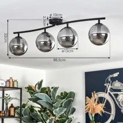 hofstein Gastor Plafonnier Fumé, 4 lumières