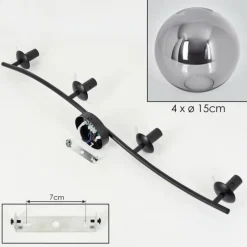 hofstein Gastor Plafonnier Fumé, 4 lumières