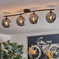 hofstein Gastor Plafonnier Fumé, 4 lumières