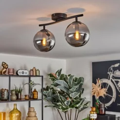 hofstein Gastor Plafonnier Fumé, 2 lumières