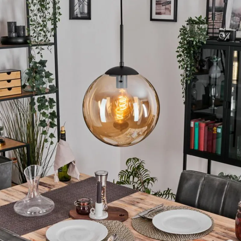 hofstein Gastor Suspension, Boule lumineuse Ambre, 1 lumière