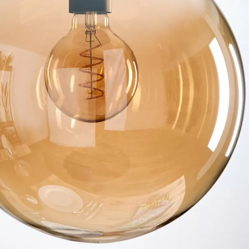 hofstein Gastor Suspension, Boule lumineuse Ambre, 1 lumière