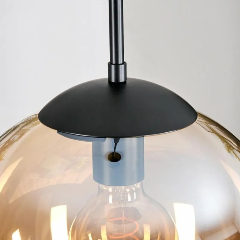 hofstein Gastor Suspension, Boule lumineuse Ambre, 1 lumière