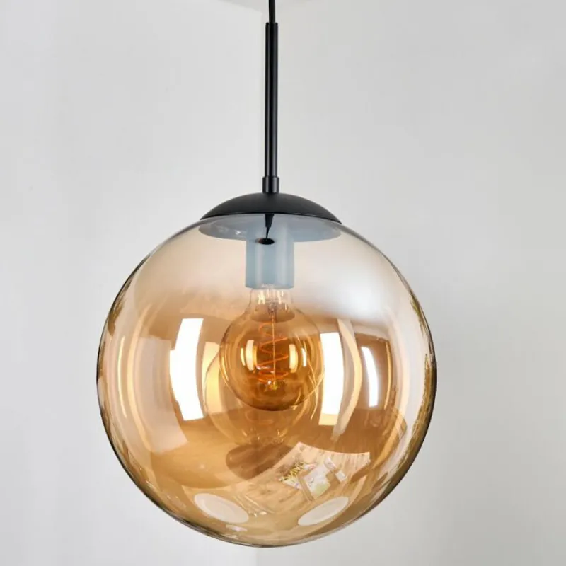 hofstein Gastor Suspension, Boule lumineuse Ambre, 1 lumière