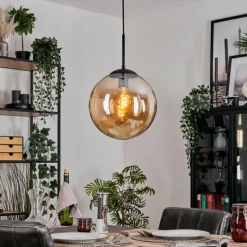 hofstein Gastor Suspension, Boule lumineuse Ambre, 1 lumière