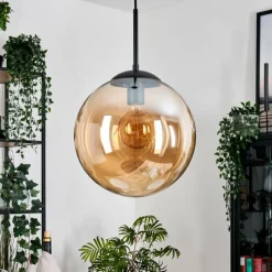 hofstein Gastor Suspension, Boule lumineuse Ambre, 1 lumière