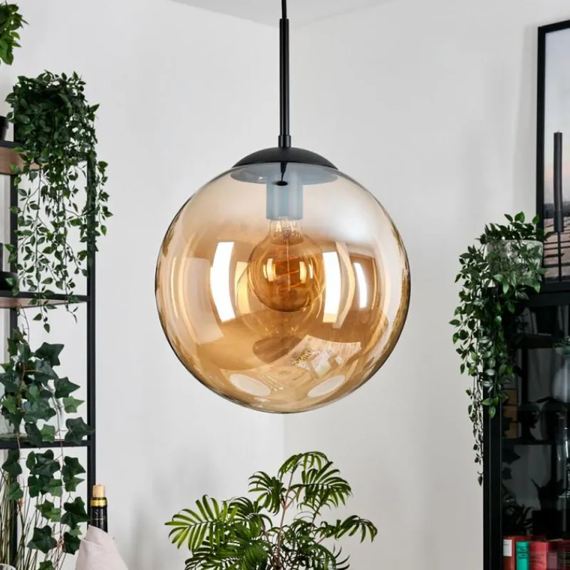 hofstein Gastor Suspension, Boule lumineuse Ambre, 1 lumière