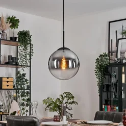 hofstein Gastor Suspension, Boule lumineuse Clair, Fumé, 1 lumière