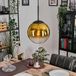hofstein Gastor Suspension, Boule lumineuse Or, Clair, 1 lumière