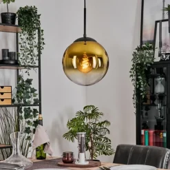 hofstein Gastor Suspension, Boule lumineuse Or, Clair, 1 lumière