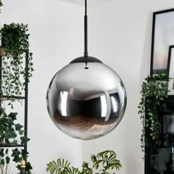 hofstein Gastor Suspension, Boule lumineuse 30 cm Chrome, Clair, Fumé, 1 lumière