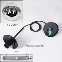 hofstein Gastor Suspension, Boule lumineuse 30 cm Chrome, Clair, Fumé, 1 lumière