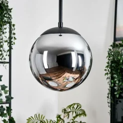 hofstein Gastor Suspension, Boule lumineuse 20 cm Chrome, Fumé, 1 lumière