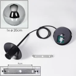 Suspension Verre Fumé-hofstein Gastor Suspension, Boule lumineuse 20 cm Fumé, 1 lumière