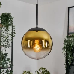 hofstein Gastor Suspension, Boule lumineuse 20 cm Or, Clair, 1 lumière
