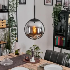 hofstein Gastor Suspension, Boule lumineuse 25 cm Chrome, Fumé, 1 lumière