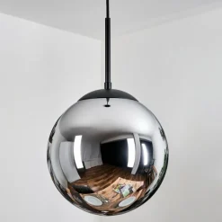 hofstein Gastor Suspension, Boule lumineuse 25 cm Chrome, Fumé, 1 lumière