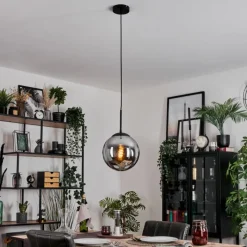 hofstein Gastor Suspension, Boule lumineuse 25 cm Fumé, 1 lumière