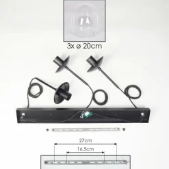 hofstein Gastor Suspension, Boule lumineuse Clair, 3 lumières