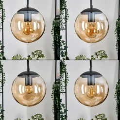 hofstein Gastor Suspension, Boule lumineuse Ambre, 3 lumières