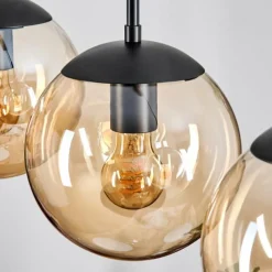 hofstein Gastor Suspension, Boule lumineuse Ambre, 3 lumières