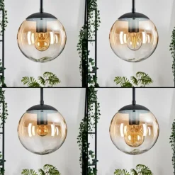 hofstein Gastor Suspension, Boule lumineuse Ambre, Clair, 3 lumières