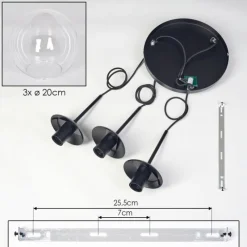 hofstein Gastor Suspension, Boule lumineuse 30 cm Clair, 3 lumières