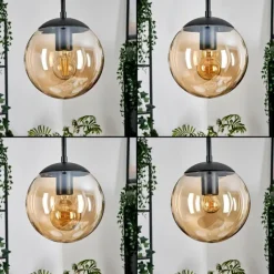 hofstein Gastor Suspension, Boule lumineuse 30 cm Ambre, 3 lumières