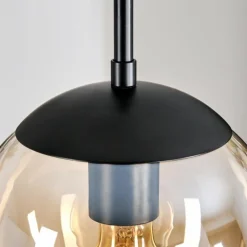 hofstein Gastor Suspension, Boule lumineuse 30 cm Ambre, 3 lumières