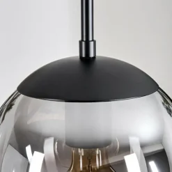 hofstein Gastor Suspension, Boule lumineuse 30 cm Clair, Fumé, 3 lumières