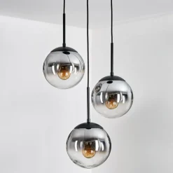 hofstein Gastor Suspension, Boule lumineuse 30 cm Clair, Fumé, 3 lumières