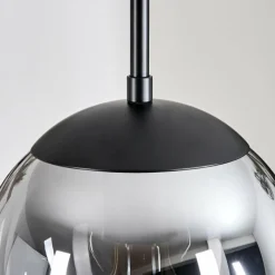 hofstein Gastor Suspension, Boule lumineuse 30 cm Chrome, Fumé, 3 lumières
