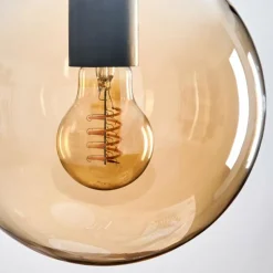 hofstein Gastor Suspension, Boule lumineuse Ambre, 1 lumière