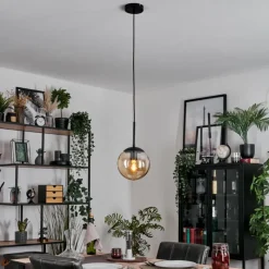 hofstein Gastor Suspension, Boule lumineuse Ambre, 1 lumière