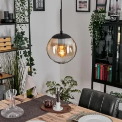 hofstein Gastor Suspension, Boule lumineuse Ambre, Clair, 1 lumière