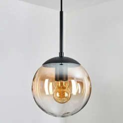 hofstein Gastor Suspension, Boule lumineuse Ambre, Clair, 1 lumière