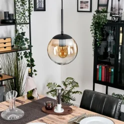 hofstein Gastor Suspension, Boule lumineuse Ambre, Clair, 1 lumière