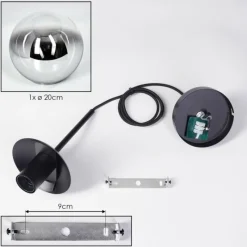 hofstein Gastor Suspension, Boule lumineuse Chrome, Clair, Fumé, 1 lumière