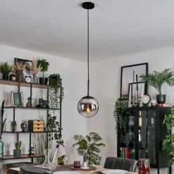 hofstein Gastor Suspension, Boule lumineuse Chrome, Clair, Fumé, 1 lumière